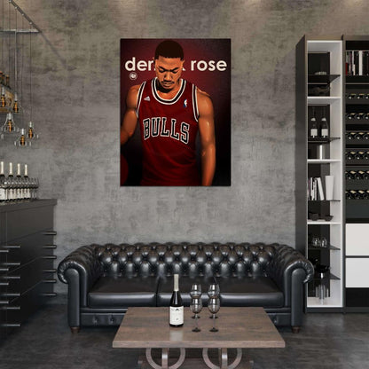 Derrick Rose Painting Art Basketball Sport Wall Art Print Poster