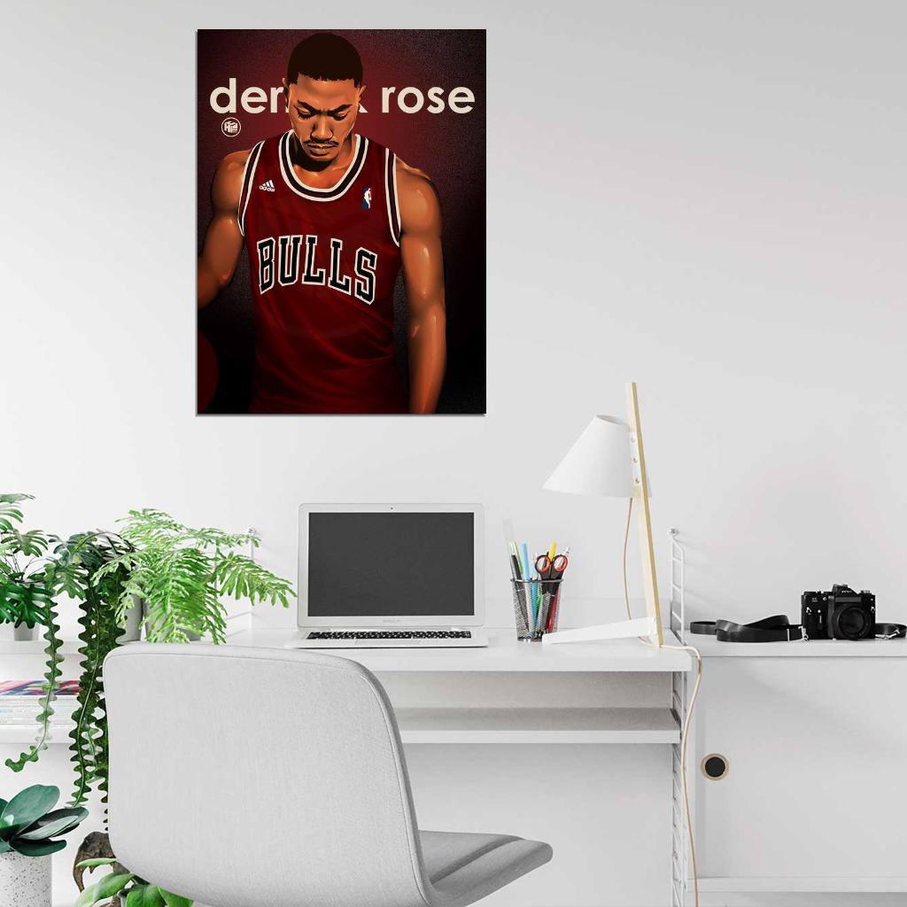 Derrick Rose Painting Art Basketball Sport Wall Art Print Poster