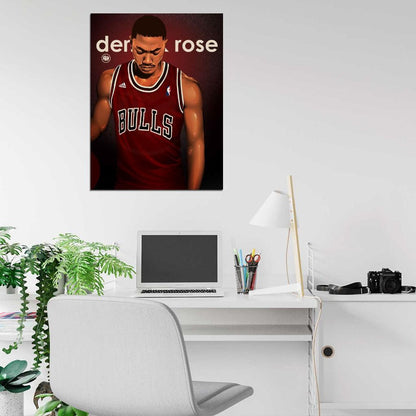 Derrick Rose Painting Art Basketball Sport Wall Art Print Poster