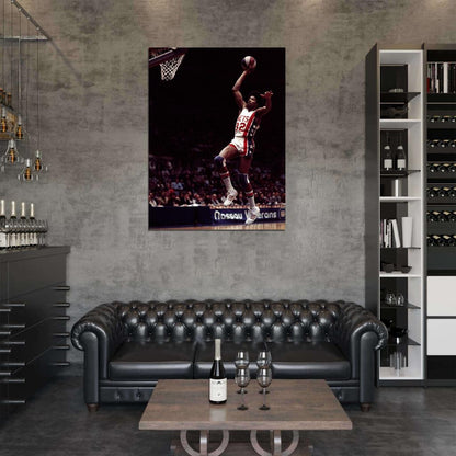 Julius Erving Dr J New York Nets Retro Vintage Basketball Sport Wall Art Print Poster