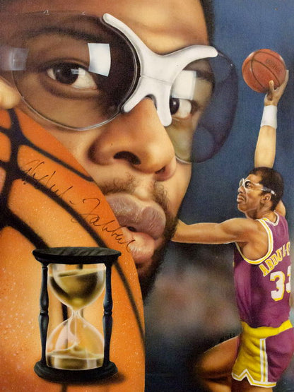 Kareem Abdul-Jabbar Painting Art Signature Sky Hook Retro Vintage Basketball Sport Wall Art Print Poster