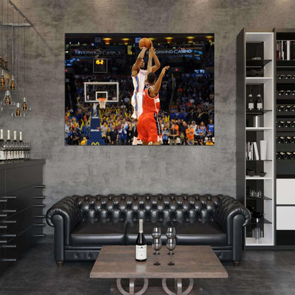 Kevin Durant Game Winner Jump Shot OKC Basketball Sport Wall Art Print Poster