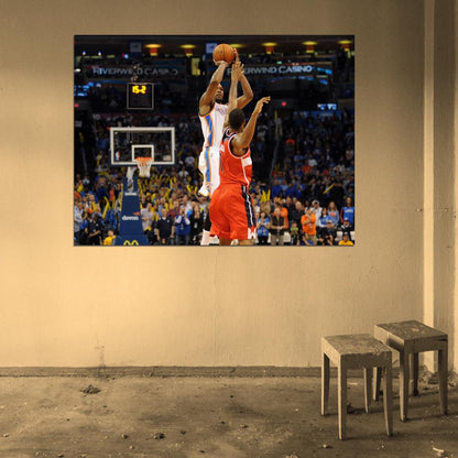 Kevin Durant Game Winner Jump Shot OKC Basketball Sport Wall Art Print Poster