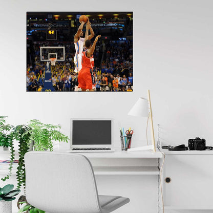 Kevin Durant Game Winner Jump Shot OKC Basketball Sport Wall Art Print Poster