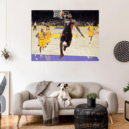 LeBron James Tomahawk Dunk vs Basketball Sport Wall Art Print Poster