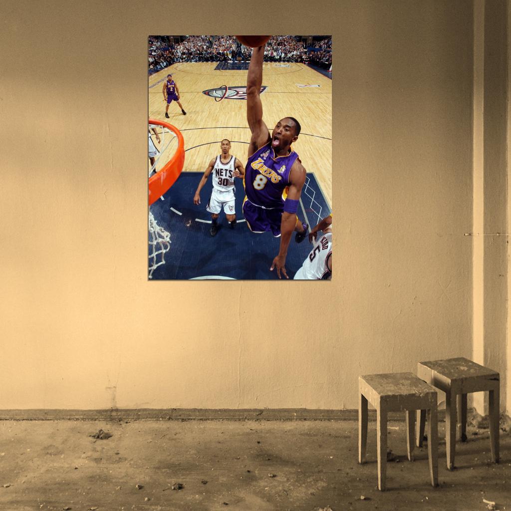Black Mamba Slam Dunk Los Angeles Basketball Sport Wall Art Print Poster