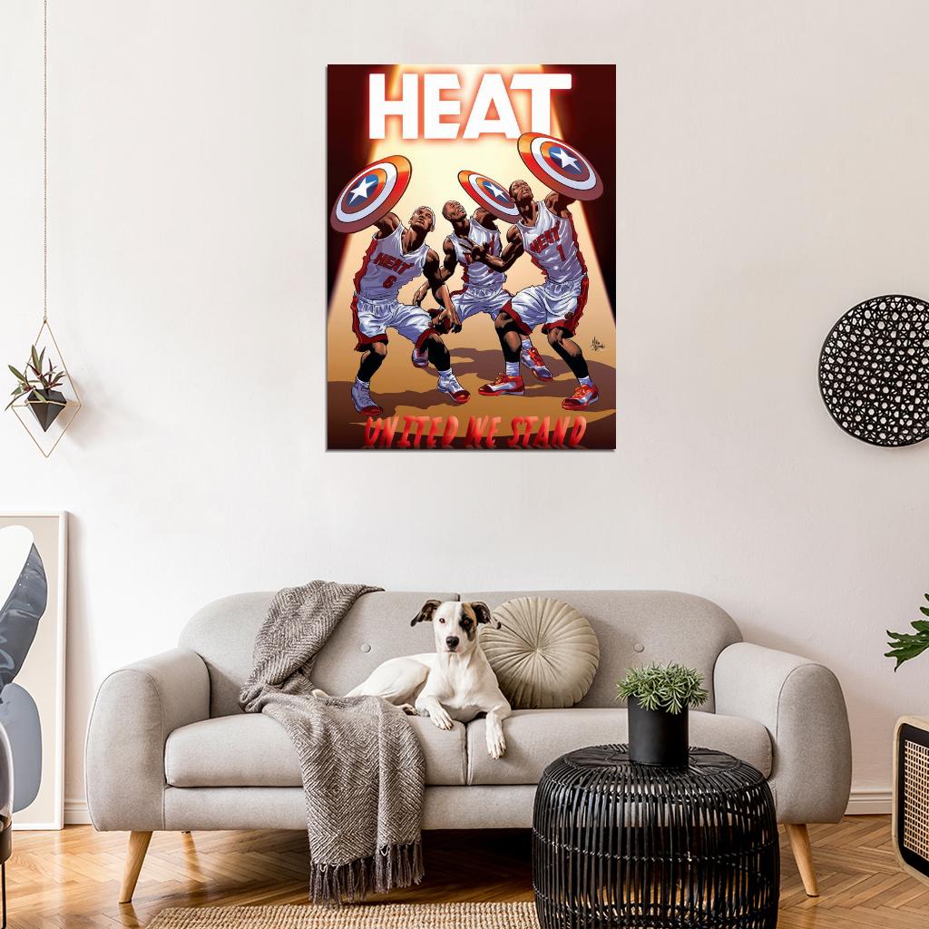 Big Three Art Artwork Basketball Sport Wall Art Print Poster