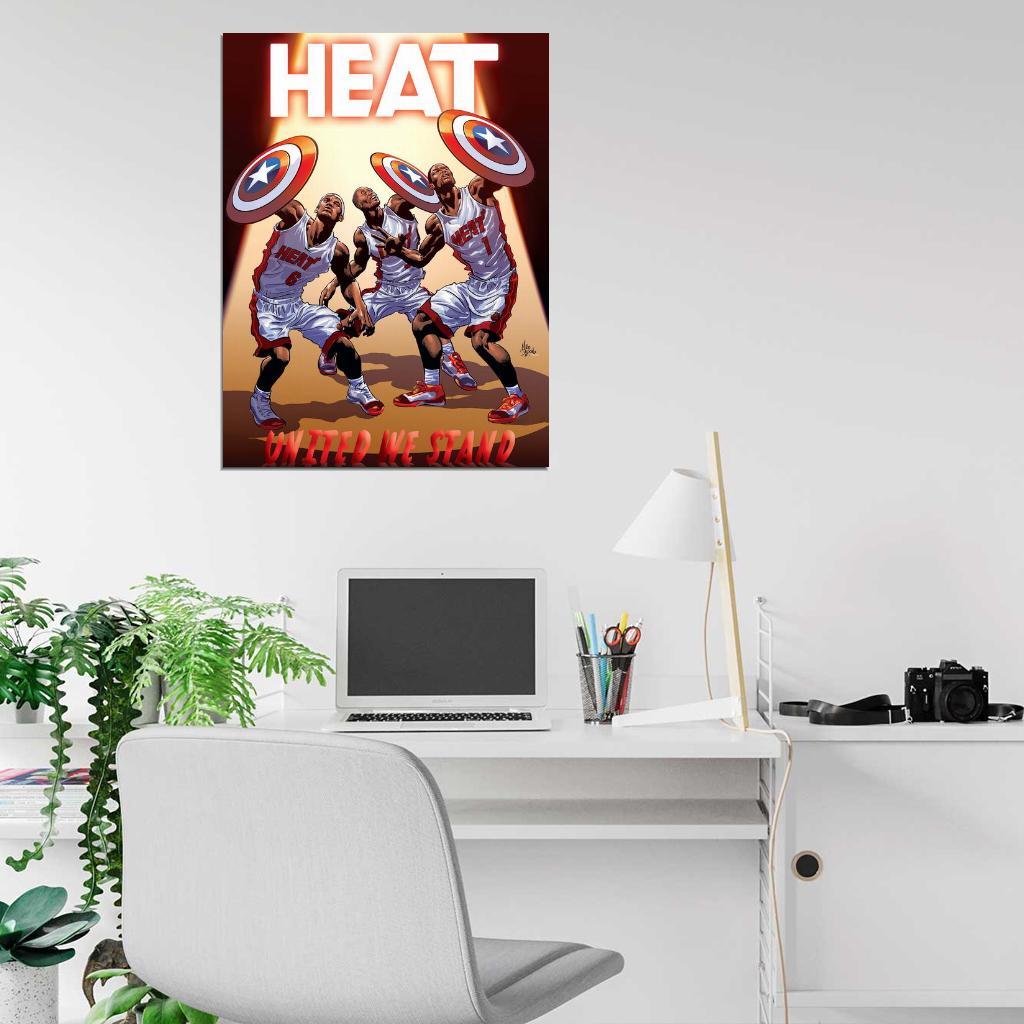 Big Three Art Artwork Basketball Sport Wall Art Print Poster