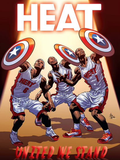 Big Three Art Artwork Basketball Sport Wall Art Print Poster