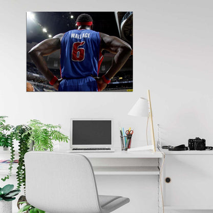 Big Ben Wallace Back Jersey Basketball Sport Wall Art Print Poster