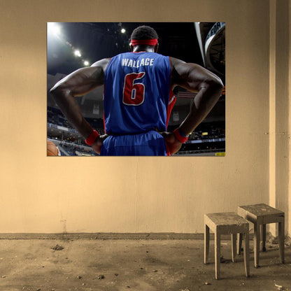 Big Ben Wallace Back Jersey Basketball Sport Wall Art Print Poster