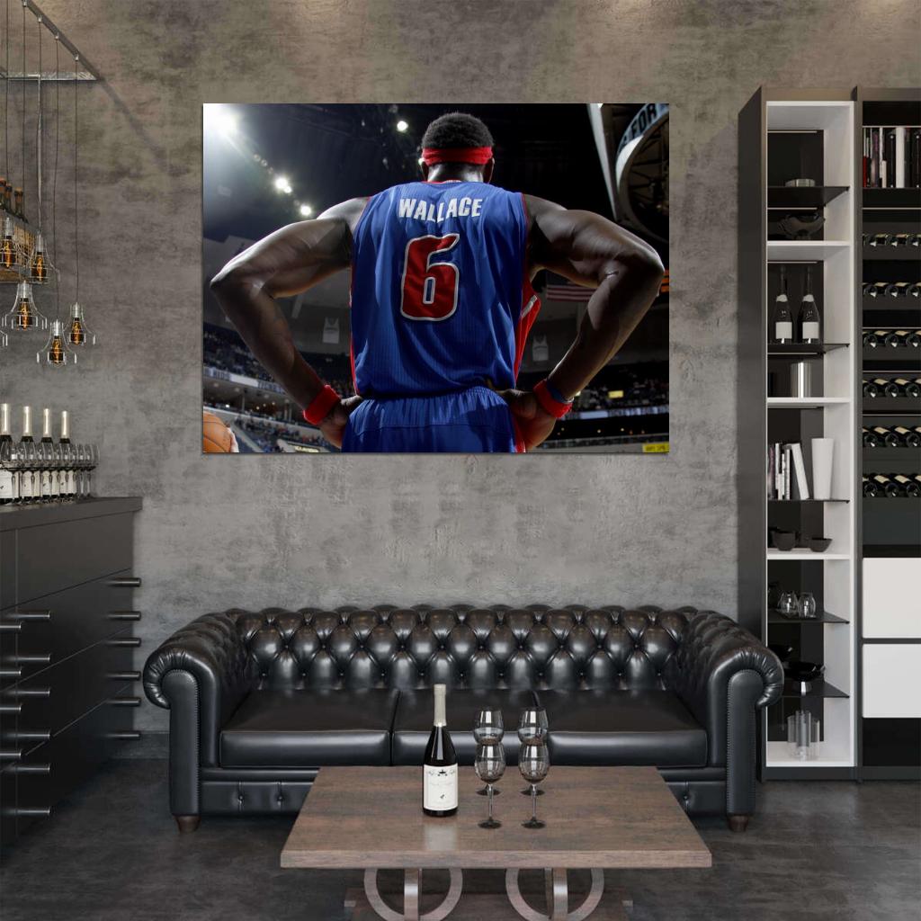 Big Ben Wallace Back Jersey Basketball Sport Wall Art Print Poster