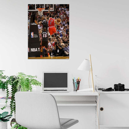 Derrick Rose Layup vs Basketball Sport Wall Art Print Poster
