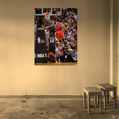 Derrick Rose Layup vs Basketball Sport Wall Art Print Poster