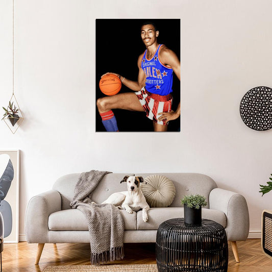 Wilt Chamberlain Harlem Globetrotters Retro Legend Vintage Basketball Sport Wall Art Print Poster