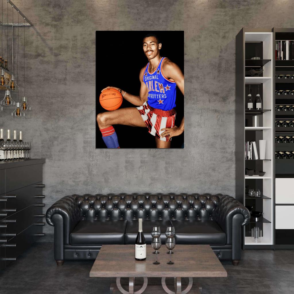 Wilt Chamberlain Harlem Globetrotters Retro Legend Vintage Basketball Sport Wall Art Print Poster