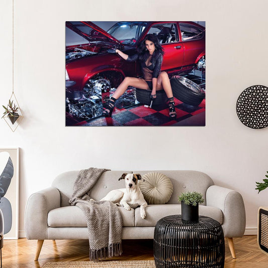Frizzi Arnold Girl Hot Sexy Babe Woman Car Miss Tuning Wall Art Print Poster