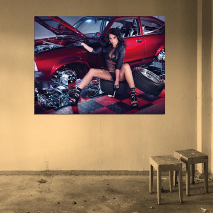 Frizzi Arnold Girl Hot Sexy Babe Woman Car Miss Tuning Wall Art Print Poster