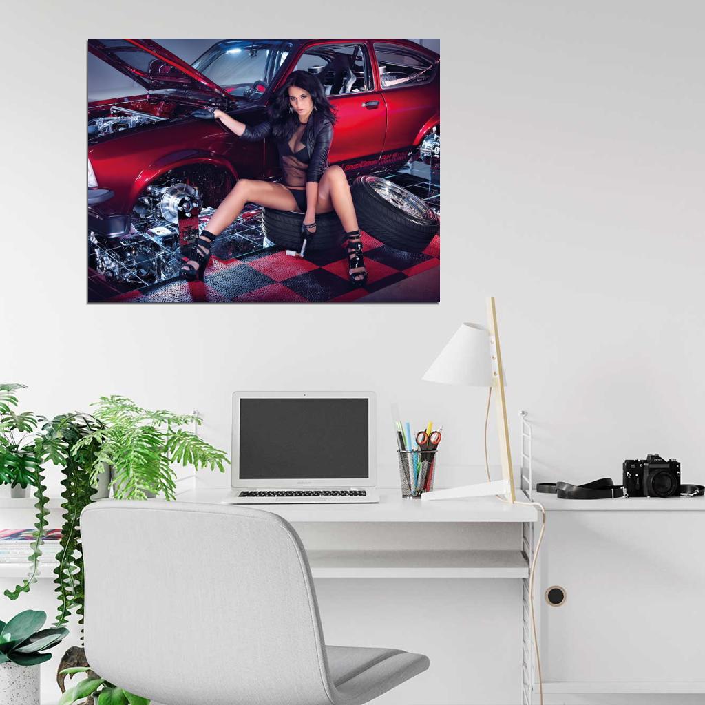 Frizzi Arnold Girl Hot Sexy Babe Woman Car Miss Tuning Wall Art Print Poster