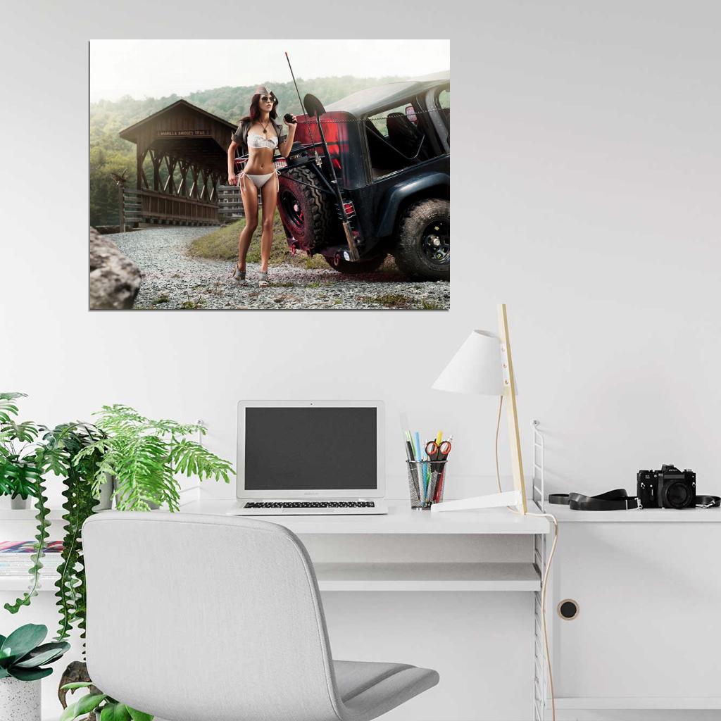 Kristin Zippel Hot Sexy Babe Woman Car Miss Tuning Wall Art Print Poster