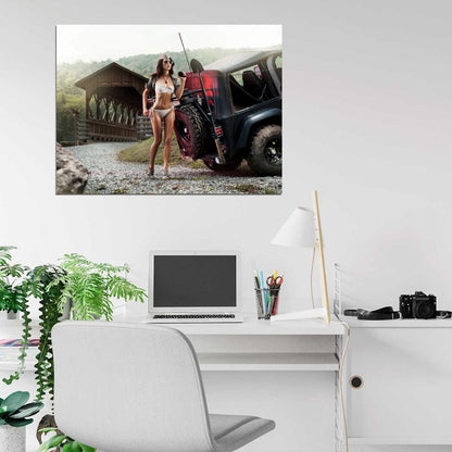 Kristin Zippel Hot Sexy Babe Woman Car Miss Tuning Wall Art Print Poster