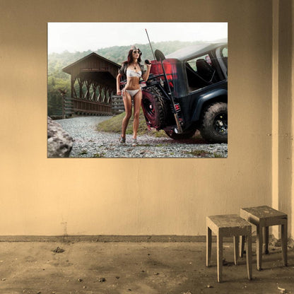 Kristin Zippel Hot Sexy Babe Woman Car Miss Tuning Wall Art Print Poster