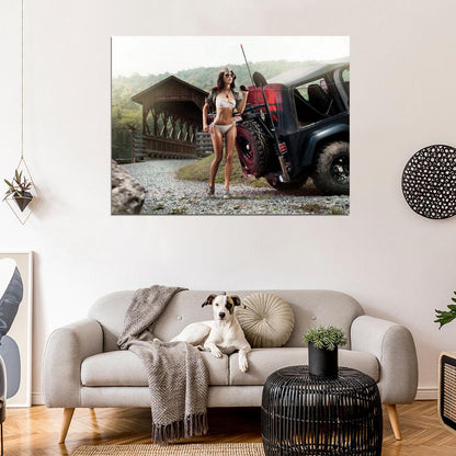 Kristin Zippel Hot Sexy Babe Woman Car Miss Tuning Wall Art Print Poster