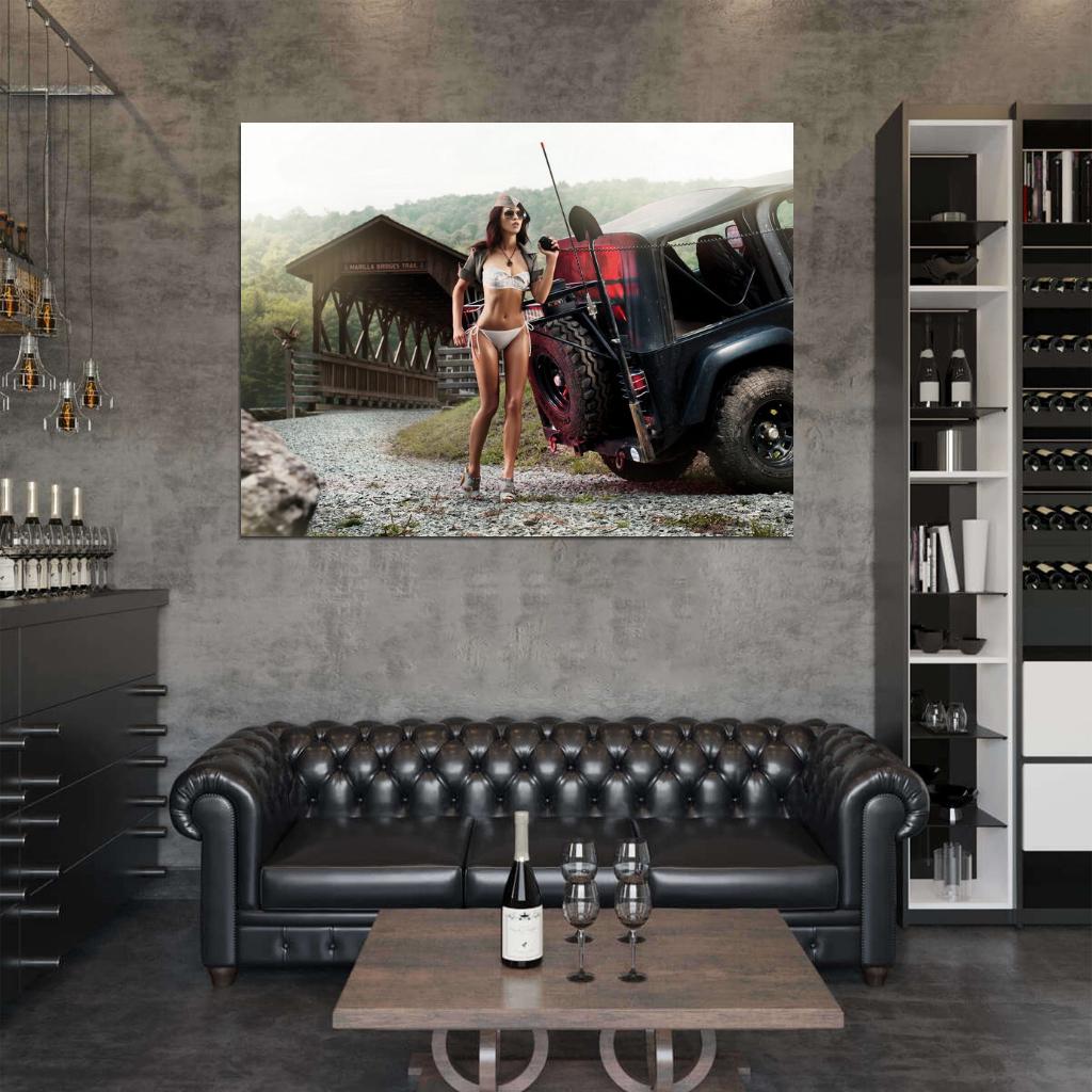 Kristin Zippel Hot Sexy Babe Woman Car Miss Tuning Wall Art Print Poster