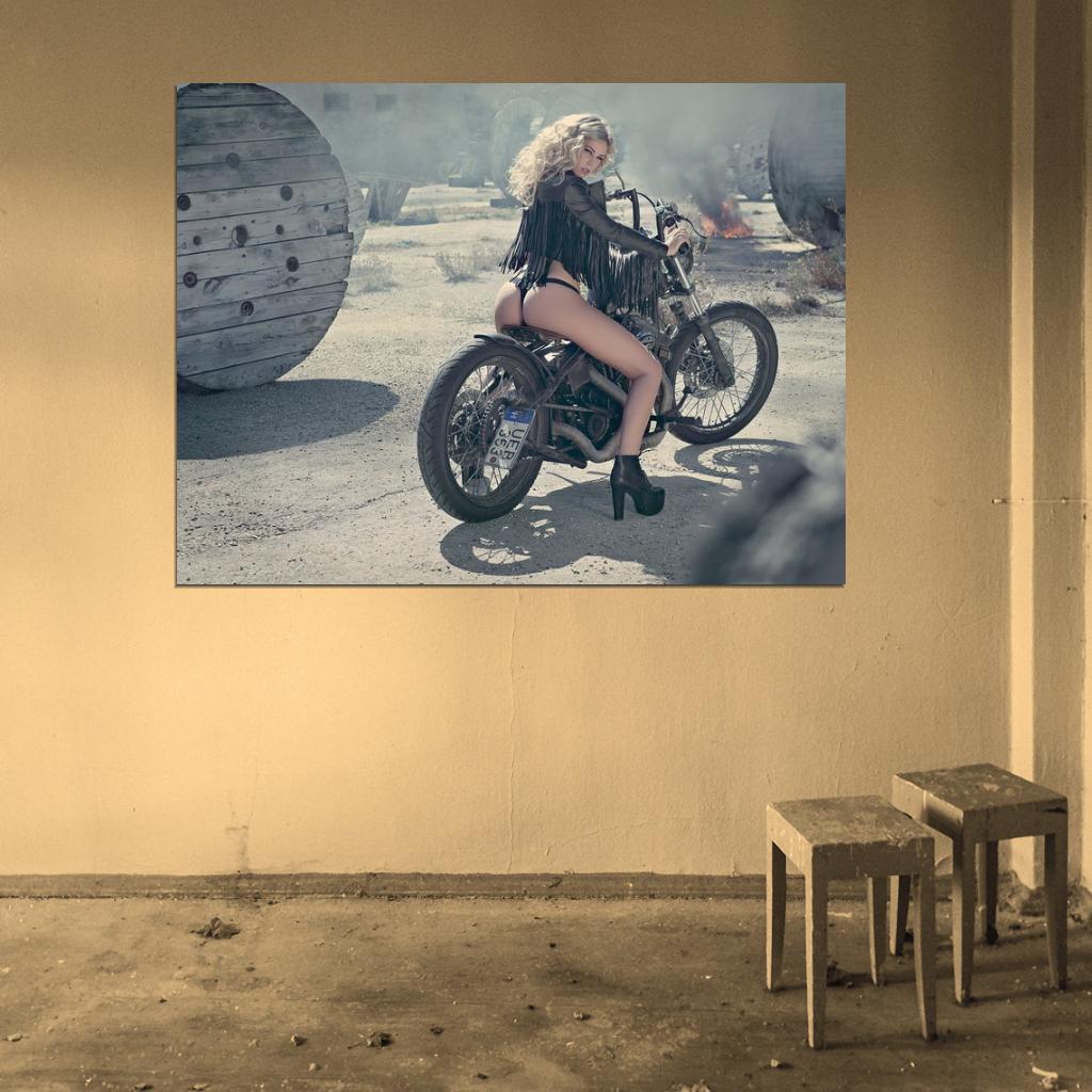 Leonie Hagmeyer-Reyinger Butt Hot Sexy Babe Woman Bike Miss Tuning Wall Art Print Poster