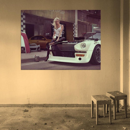 Leonie Hagmeyer-Reyinger Datsun 360Z Hot Sexy Babe Woman Car Miss Tuning Wall Art Print Poster