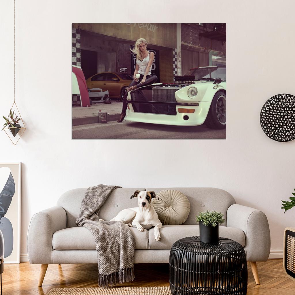 Leonie Hagmeyer-Reyinger Datsun 360Z Hot Sexy Babe Woman Car Miss Tuning Wall Art Print Poster