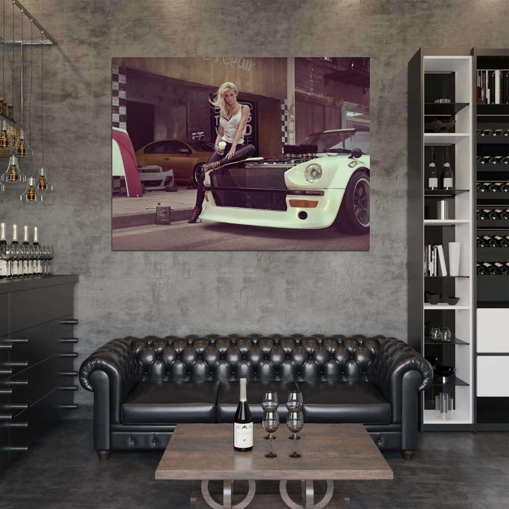 Leonie Hagmeyer-Reyinger Datsun 360Z Hot Sexy Babe Woman Car Miss Tuning Wall Art Print Poster