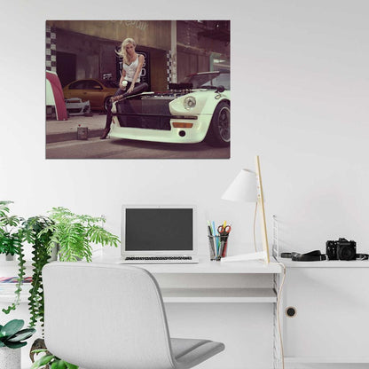 Leonie Hagmeyer-Reyinger Datsun 360Z Hot Sexy Babe Woman Car Miss Tuning Wall Art Print Poster