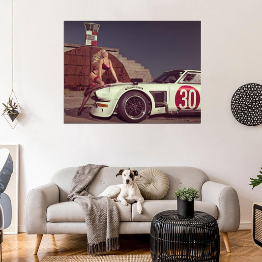 Leonie Hagmeyer-Reyinger Datsun 360Z Hot Stocking Sexy Babe Woman Car Miss Tuning Wall Art Print Poster