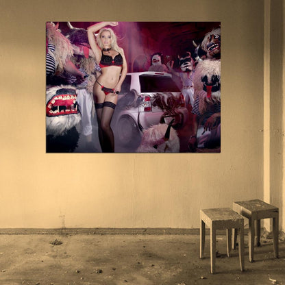 Mandy Lange Hot Stocking Sexy Lingerie Babe Woman Car Miss Tuning Wall Art Print Poster