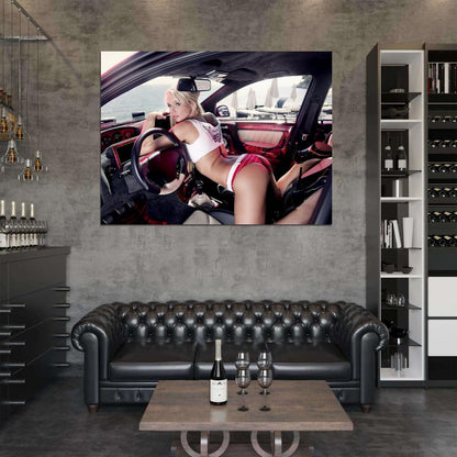 Mandy Lange Butt Hot Sexy Babe Woman Car Miss Tuning Wall Art Print Poster