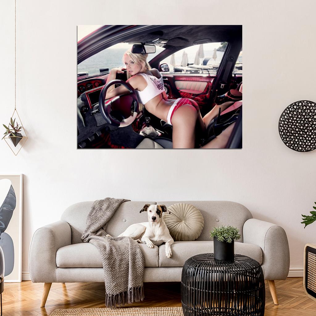 Mandy Lange Butt Hot Sexy Babe Woman Car Miss Tuning Wall Art Print Poster