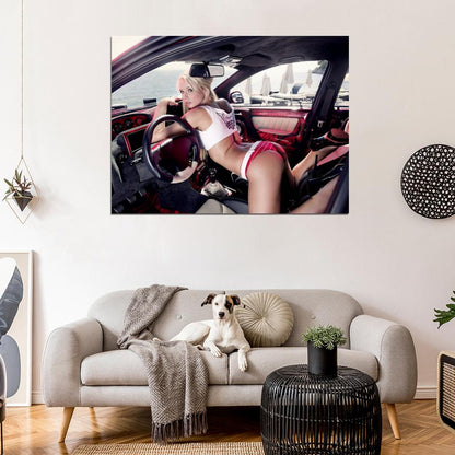 Mandy Lange Butt Hot Sexy Babe Woman Car Miss Tuning Wall Art Print Poster