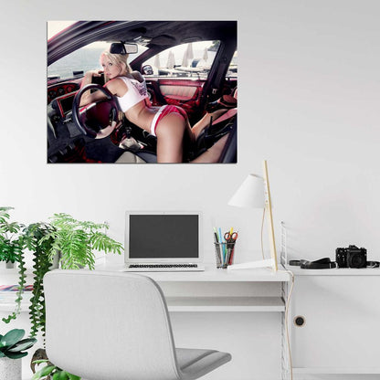 Mandy Lange Butt Hot Sexy Babe Woman Car Miss Tuning Wall Art Print Poster