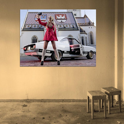 Mandy Lange Camera Hot Sexy Babe Woman Car Miss Tuning Wall Art Print Poster