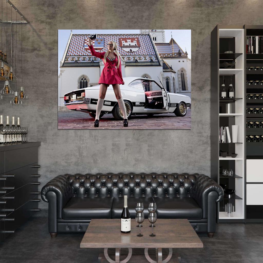 Mandy Lange Camera Hot Sexy Babe Woman Car Miss Tuning Wall Art Print Poster