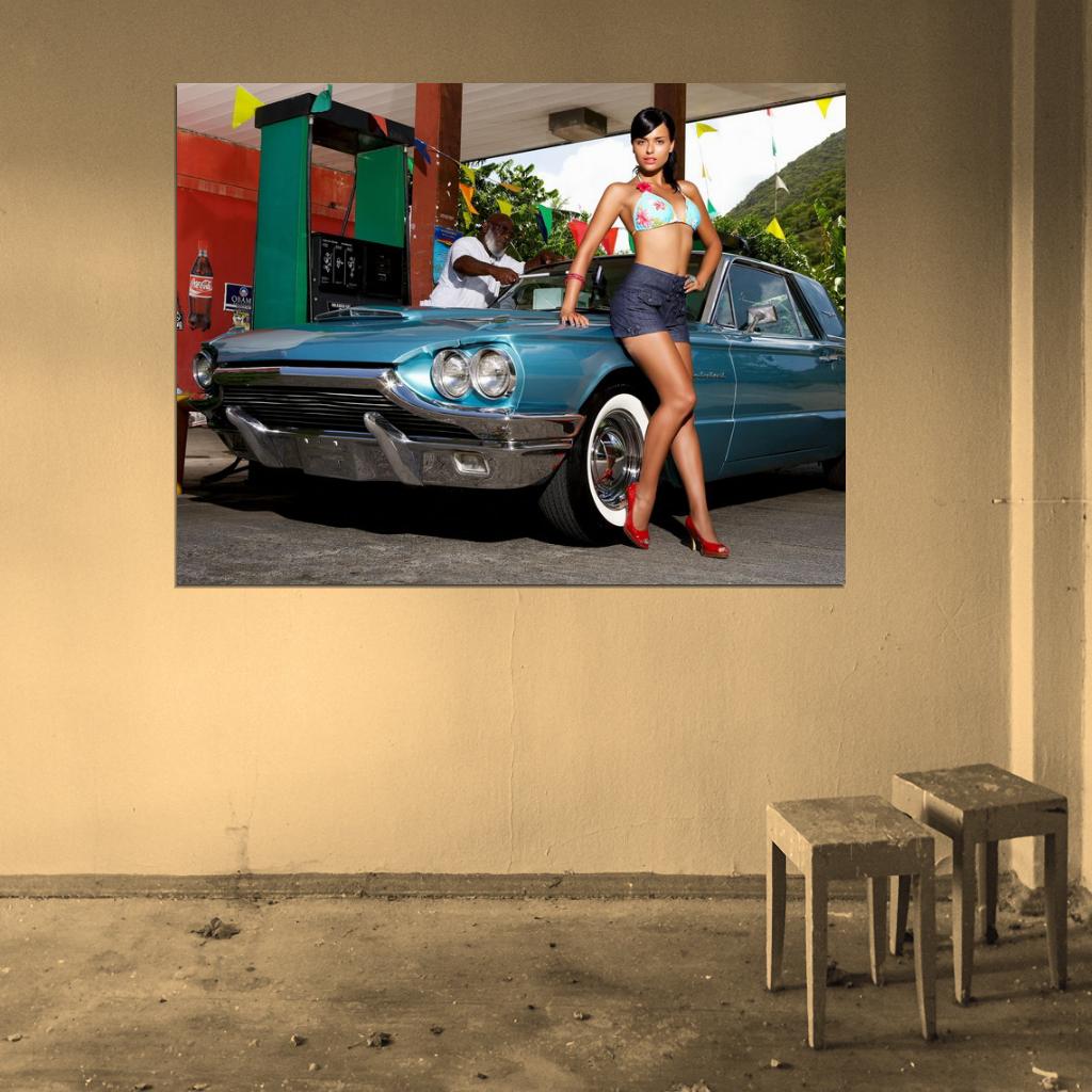 Gas Station Hot Sexy Babe Woman Car Miss Tuning Wall Art Print Poster