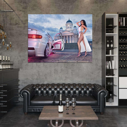 Frizzi Arnold Toyota Paseo Hot Sexy Babe Woman Car Miss Tuning Wall Art Print Poster