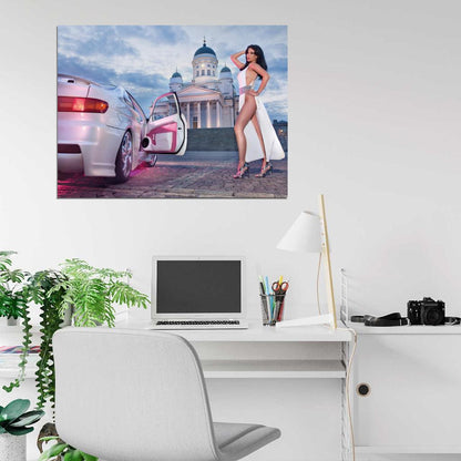 Frizzi Arnold Toyota Paseo Hot Sexy Babe Woman Car Miss Tuning Wall Art Print Poster