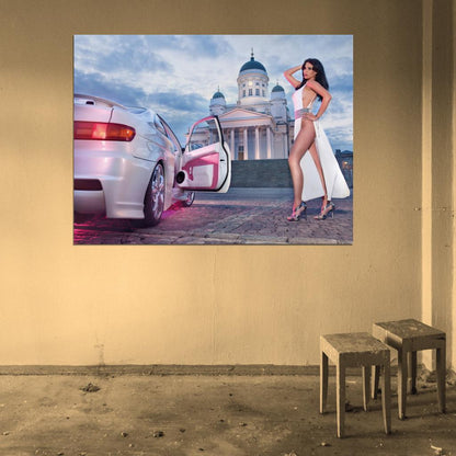 Frizzi Arnold Toyota Paseo Hot Sexy Babe Woman Car Miss Tuning Wall Art Print Poster