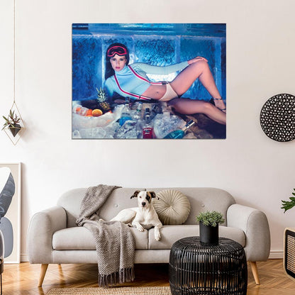 Ice Hot Sexy Babe Woman Car Miss Tuning Wall Art Print Poster