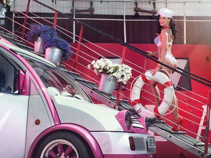 Sailor Hot Sexy Babe Woman Car Miss Tuning Wall Art Print Poster