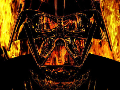 Darth Vader Mask Fire Flames Star Wars Art Wall Art Print Poster