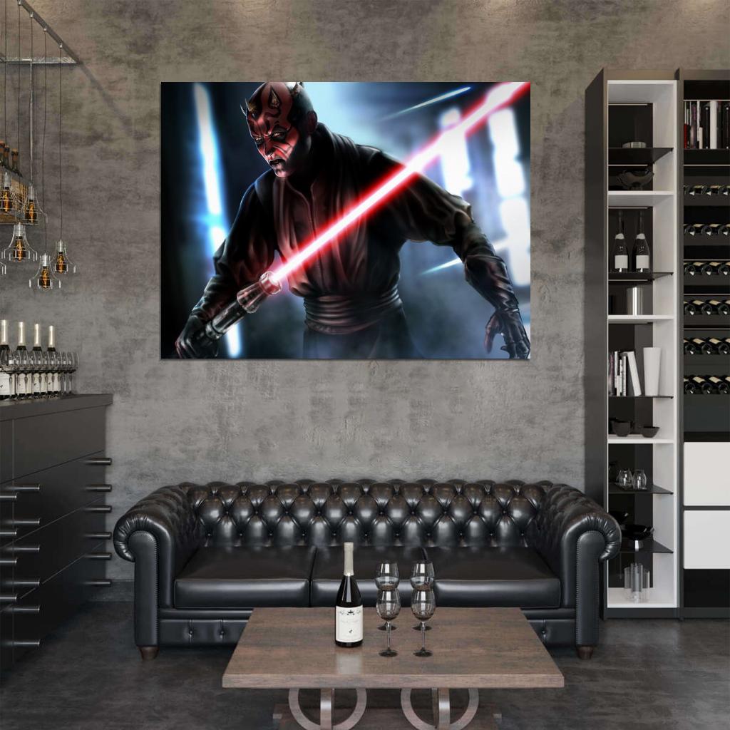 Darth Maul Sith Lightsaber Star Wars Art Wall Art Print Poster