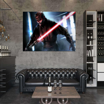 Darth Maul Sith Lightsaber Star Wars Art Wall Art Print Poster